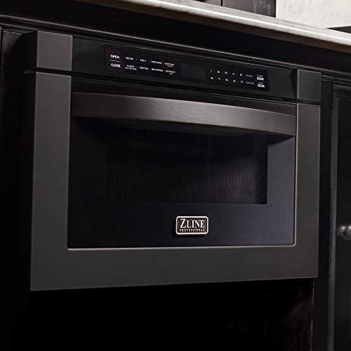 ZLINE 24" 1.2 cu. ft. Microwave Drawer in Black Stainless Steel