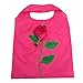 Moolecole 10pcs Rose Shopping Bag Foldable Bag Handle Bags Colorful Reusable Eco Bags Shoulder Tote