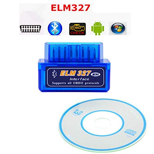TADAMI Automobile Tester, New Mini ELM327 V2.1 OBD2 II Bluetooth Diagnostic Car Auto Interface Scanner (Blue)