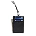 Slim Credit Card Holder Wallet Mens Women Leather Id Card Case Neck Wallet Pouch (Black)