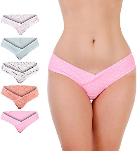Metro Outfit Women's Under The Bump Maternity Underwear (Set Of 5) - Healthy and Comfortable Pregnancy Panties (Large, Multicolor 2)