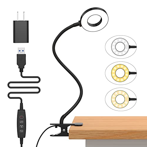 iZELL Desk Lamp, [3 Color Modes & 10 Brightness] LED Reading Light