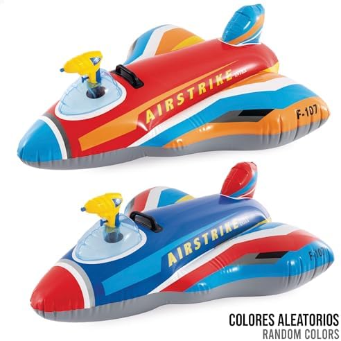 Avião insuflável com Canhão de Água, 117X104 cm, Jogo de Água, com Lançador de Água, para Praia, Para Piscina, Brinquedo Infantil, Peso máximo 40 kg, +3 anos (57531)