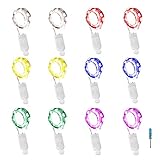LXS 12PCS Pack Fairy Lights Battery Operated 6.5' 20 LED String Lights Firefly Lights Halloween Lights Copper Wire LED Lights DIY Wedding Dinner Party Bedroom Christmas Decor(6 Colors)