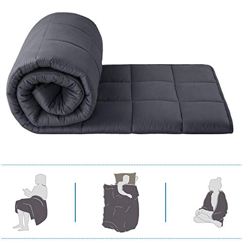 Bedsure Weighted Blanket 25lbs Queen Size 60 x 80 inch Grey Heavy Blanket for Adults 100