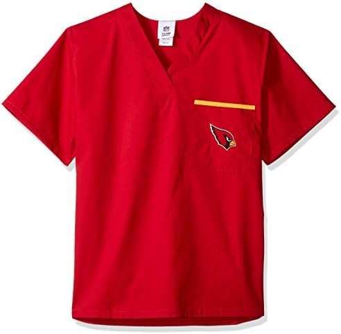 NFL Arizona Cardinals Scrub Dudz Solid Scrub Top, X-Large
