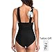 W YOU DI AN One Piece Swimsuit Bathing Suit for Women Sexy Tummy Control Front Cross Backless Monokini Swimwear Beachwear (Black, S)