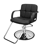 Nexttechnology Barber Chair Hydraulic Salon Chairs Hair Stylist Seat Beauty Chair With Footrest Armrest (201 Black)