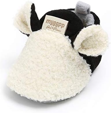 QGAKAGO Baby Girls Boys Plush Fleece Soft Sole Loafer Shoes Warm Shoes