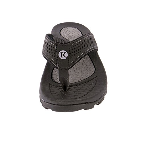 Kaiback Women's Drifter Sport Flip Flop Sandal (6, Black/Grey) | Pricepulse