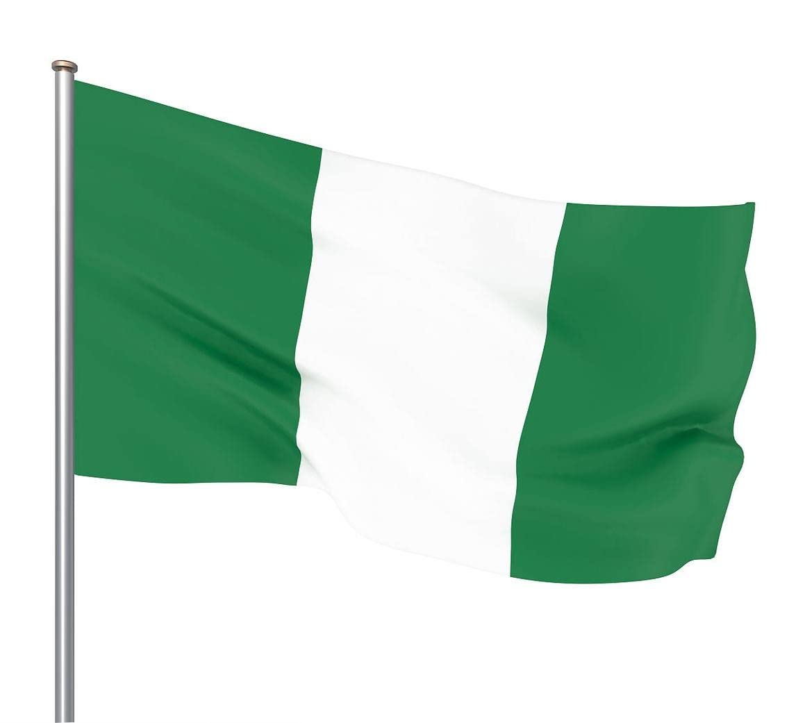 3x5 Ft (90 X 150cm) Nigeria Flag Large Nigerian National Flag with 2 Brass Grommets For Party Festival Procession Celebration Sport Activities Garden Home Indoor Outdoor Decoration — image 1