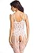 Amoretu Women's Tight Lingerie Fishnet Crotchless Bodystocking Bodysuit White