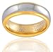 Oceanus Tungsten Rings for Men Women Wedding Band Two Tones Gold Silver Engagemen Ring 6mm 8mm Sizes 5-11.5