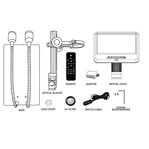 CNMJI Digital USB Mikroskop 1000X 7 Zoll LCD-Display Elektronische Videolupe HD 16MP CCD Einstellbare 8 LEDs 1080P… – Bild 7