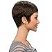 DEYSSNE Pixie Cut Straight Synthetic Wigs For Black Women Dark Brown Naturally Short Hair With Bangs