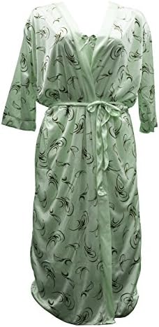 Sinderella Sindrella Women's 2-Piece Print Chemise &amp; Short Sleeve Robe Set