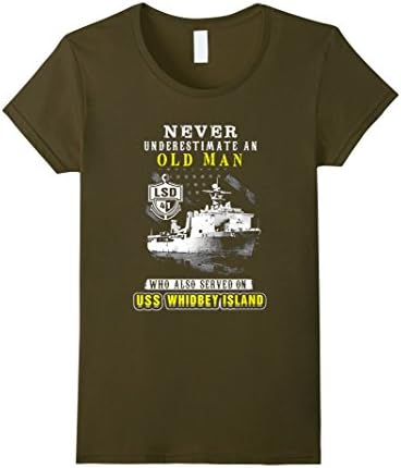 Womens USS WHIDBEY ISLAND (LSD-41) TSHIRT Large Olive
