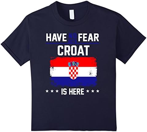 Kids Croatia Flag T-Shirt Have No Fear Croatians Vintage Shirt 12 Navy