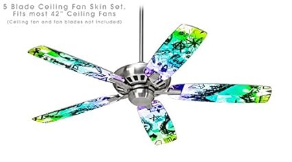 Scene Kid Sketches Rainbow Ceiling Fan Skin Kit Fits Most 42