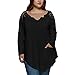 KESEE Clearance Plus Size Shirt ☀ Plus Size Tops, Women's Lace Tops Loose BlouseV-Neck Long Sleeve T-Shirt (XL-5XL)