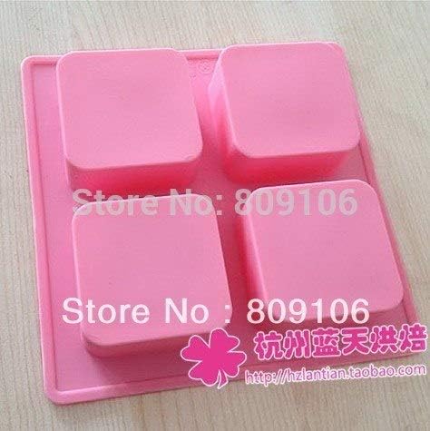 1 PC Silica gel 4hole square mold square grid mould soap mould 6.66.63CM