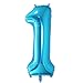 40 Inch Numbers 0-9 Helium Foil Digital Mylar Balloons for Birthday Party (1, Blue)