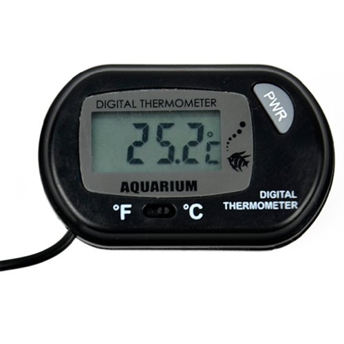 LCD Digital Fish Tank Aquarium Temperature Thermometer Water Terrarium Black