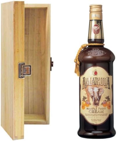 AmarulaCream Liqueur in Tung Wood Gift Box with Hand Crafted Gifts2Drink Tag