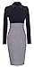 HOMEYEE Women's Voguish Houndstooth Long Sleeve Career Pencil Dress B31