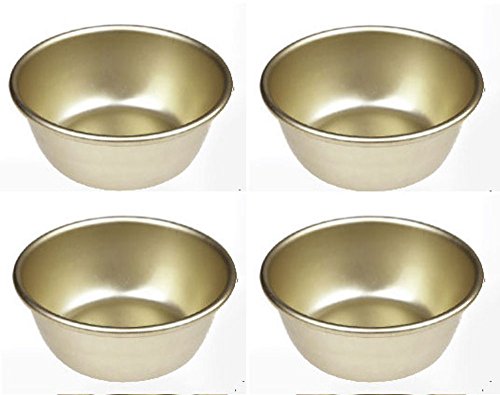 Set of 4 Nickel Silver Plated Aluminum Traditional Bowls for Korean Raw Rice Wine Ramen Noodles