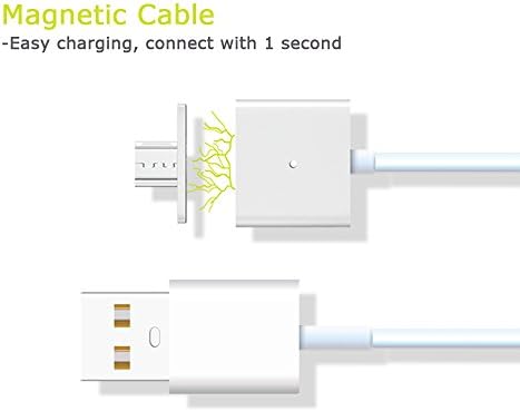 WSKEN Magnetic Micro USB Data and Sync Charger Cable for Android Samsung Moto HTC Huawei Camera Toys Data Transfer (3.3ft, Silver)