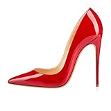 Eithy Women's Patent Slip on Stiletto High Heels Pointed Toe Dress Party Pumps