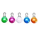 Lizber Clip-on Dog Collar Light Safety LED 5 PCS One Set, Batteries Included (With 5 PCS 3V Battery Extra) - Stainless Steel Carabiner Clasp, Waterproof - White, Green, Orange, Blue, Rose Red
