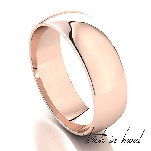 Men's 10k Solid Rose Gold 6mm Wedding Band