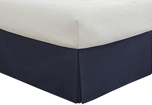 LUXHotel Microfiber Tailored Style Bed Skirt with Classic 14 Inch Drop Length, Twin XL, Navy