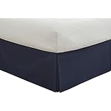 Lux Hotel Bedding Tailored Bed Skirt, Classic 14â€ Drop Length, Pleated Styling, Twin, Navy