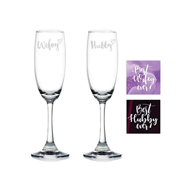 husband and wife champagne glasses