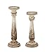 Deco 79 Wood Distressed Pillar Candle Holder, Set of 2 13