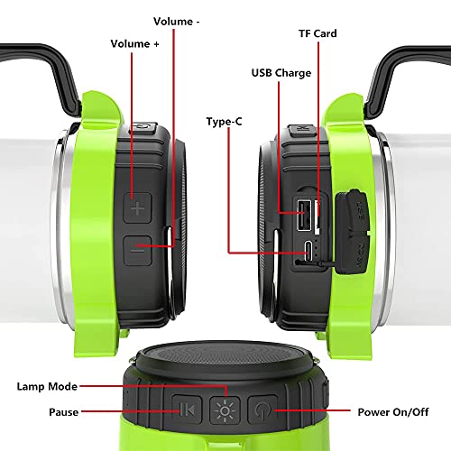 MAWODE X3 Portable Bluetooth Speakers, 100m Distance Flashlight 5400mah Battery Emergency Charger ABS Materials 20W IPX6 Waterproof Portable Wireless Outdoor Speaker with Camping Lamp