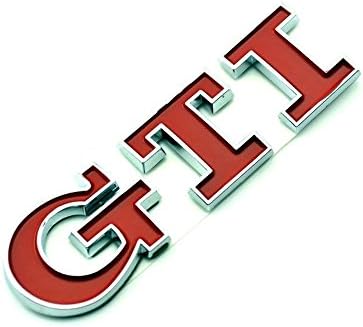 Red ABS GTI Lettering Car Badge Emblem Sticker