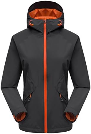 Hiheart Womens Hooded Waterproof Rain Jacket Outdoor Lightweight Windbreaker Black M