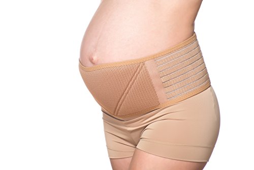 Premium Maternity Support Belt & Bra Extender & Belly Sticker Bundle by DonnaElite - Breathable Pregnancy Band, Cotton lining - Lower Back and Pelvic Pain Relief - One Size