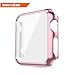 ICE FROG iWatch Series 1 Case, Electroplate Metal Plated PC Slim Hard Protective Bumper HD Screen Protector Full Coverage Case Cover Shell for Apple Watch 38mm - Rose Gold