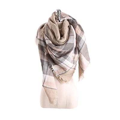 Yanekop Womens Tassels Soft Plaid Tartan Scarf Winter Large Blanket Wrap Shawl Yanekop Womens Tassels Soft Plaid Tartan Scarf Winter Large Blanket Wrap Shawl