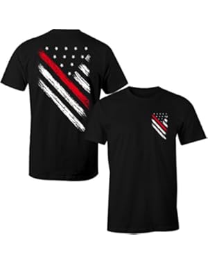Thin Red Line USA Flag Firefighter Men's T Shirt