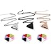 RoyAroma 3PCS Triangle Essential oil Diffuser Necklace Aromatherapy Pendant Jewelry, 23.6
