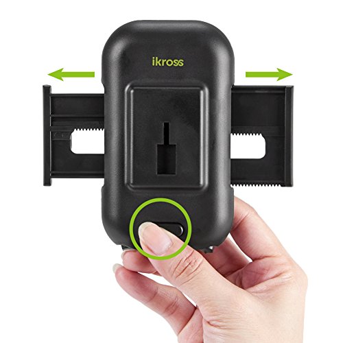 iKross Lock Clip Air Vent Mount, Universal Air Vent Vehicle Mount Cradle Holder for Smartphone 4-6"/GPS devices, Apple iPhone X, 8/8 Plus, 7/7 Plus, Samsung S8/S8+, LG V30 and More - Black - Thumbnail 3