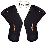 Thx4 Copper Infused Compression Knee Sleeve(1 Pair) - #1 Copper Fit Support –Guaranteed Recovery Knee Brace-Idea for Sports, Running, Jogging, Arthritis, Joint Pain Relief -Large