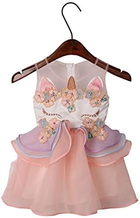 Girls Unicron Costume Tutu Cute Flower Evening Gowns Princess Dress Pageant Party Disney Halloween
