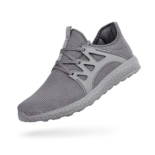 QANSI Unisex Gym Shoes Basketball Comfort Performance Lcae up Walking Shoes Gray 6.5
